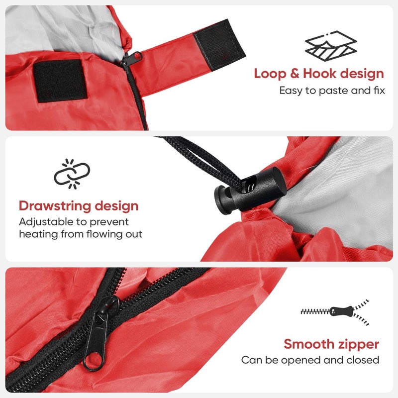 OBTANIM Sleeping Bags Portable Waterproof Camping Sleeping Bag for Adults Kids 4 Seasons Cold Weather or Warm Backpacking Hiking Travel Indoor Outdoor Use (Red) - Image 3