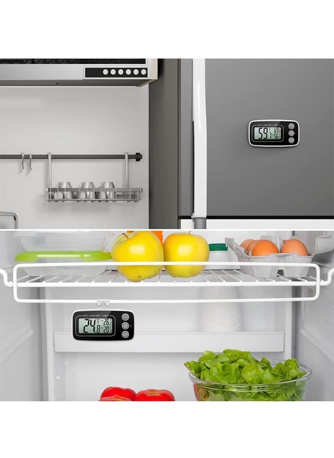 Fridge Thermometer, Digital Refrigerator Freezer Thermometer with Clear LCD Display, Max/Min Function, 3 Mounting Options for Kitchen, Home, Restaurants