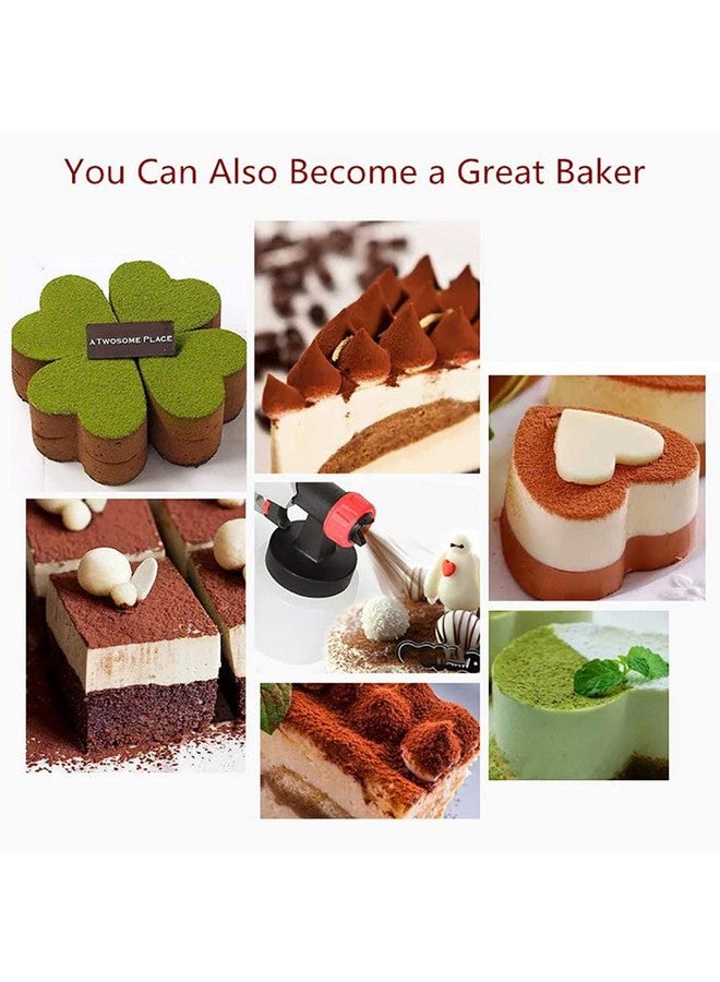 Rainmae Rainmae Manual Airbrush for Decorating Cakes, DIY Baking Tools with 4pcs Cake Spray Tube for Kitchen DIY Baking Cake Cupcakes Cookies and Desserts Decorating Cake Icing Coloring Tool, Kitchen Supplies  - Image 4