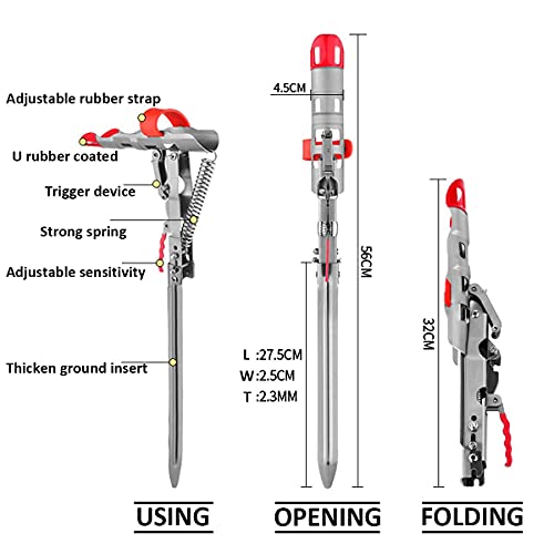 JOOJA Stainless Steel Rod Stand - Automatic Spring Fishing Rod Holder - High Sensitivity - 2 Pack - Image 2
