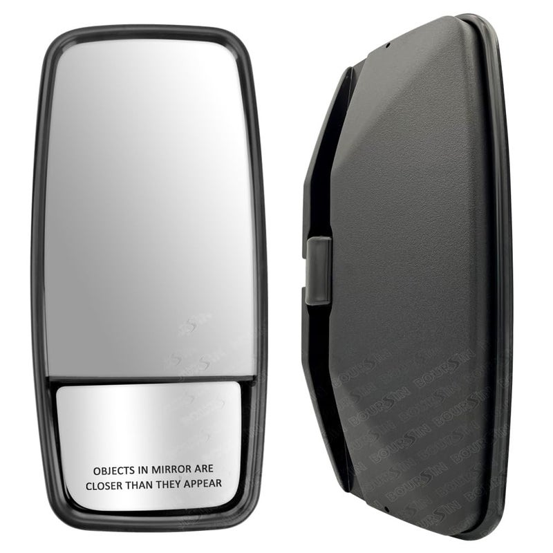 Boursin Outside View Door Mirror LH Compatible with ISUZU NPR NPRHD NQR NRR GMC Chevrolet W3500 W4500 W5500 Truck 4HK1 4JJ1 52L 30L 60L 20082024 Black Diriver Side