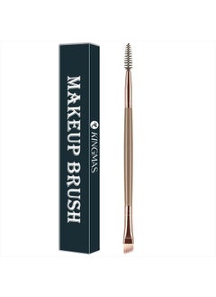 KingMas Angled Eyebrow Brush, Professional Eye Brow Brush and Spoolie Brush (Dark Brown)  - Image 1