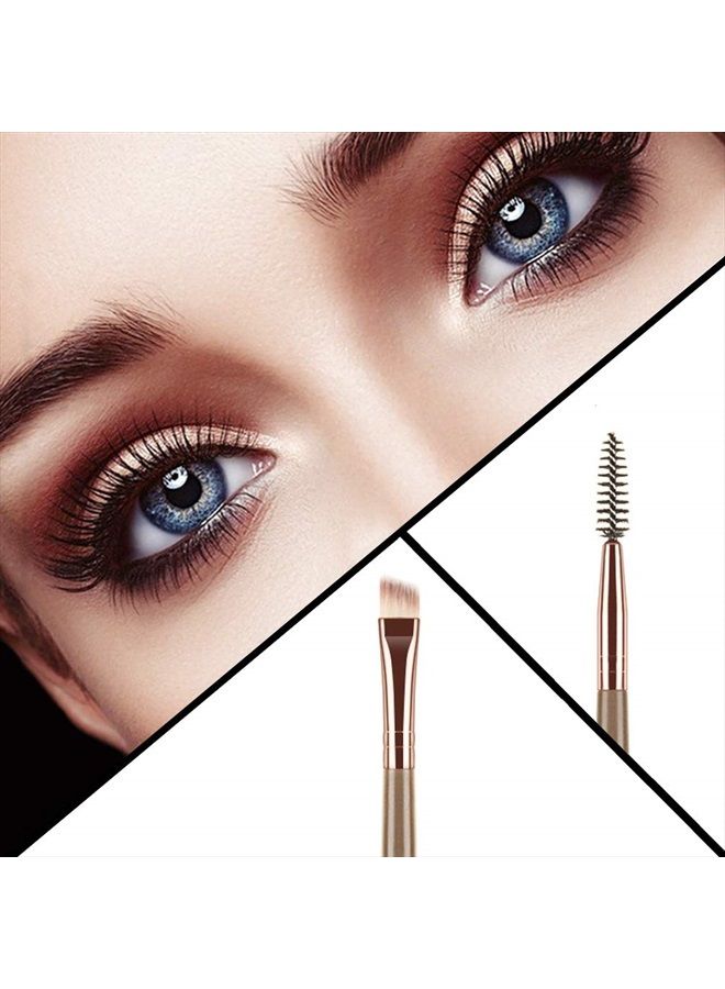 KingMas Angled Eyebrow Brush, Professional Eye Brow Brush and Spoolie Brush (Dark Brown) - Image 2