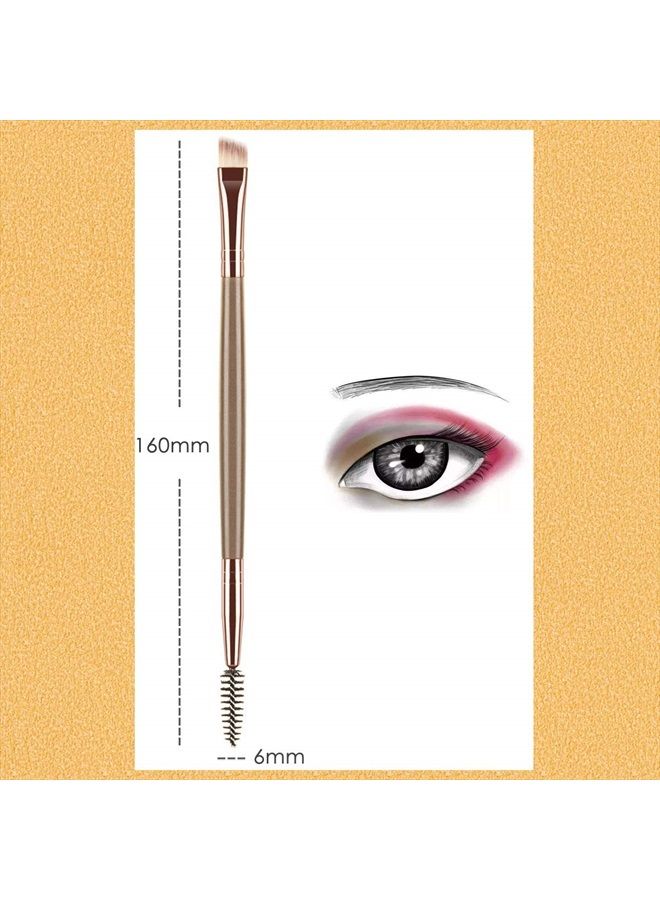 KingMas Angled Eyebrow Brush, Professional Eye Brow Brush and Spoolie Brush (Dark Brown) - Image 5