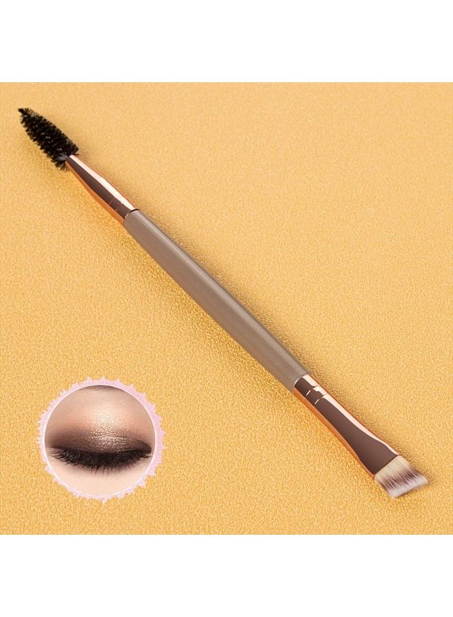 KingMas Angled Eyebrow Brush, Professional Eye Brow Brush and Spoolie Brush (Dark Brown) - Image 3