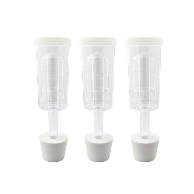 Fastrack 3 Piece Airlock for Fermentation Hydrolocks for Fermenting Wine and Beer with Drilled Rubber Stopper Durable Carboy Bung with transparent Airlock Set used for Fermentation Set of 3 - Image 1