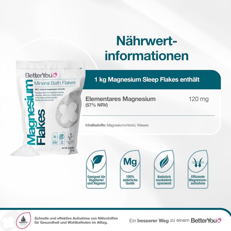 BetterYou Magnesium Flakes | Pure, Clean and Natural Source Magnesium Chloride Bath Flakes | Magnesium Bath Salt | Detox Bath Salt | Cleansing Bath | Vegan & Palm-Oil Free | 35 oz - Image 3