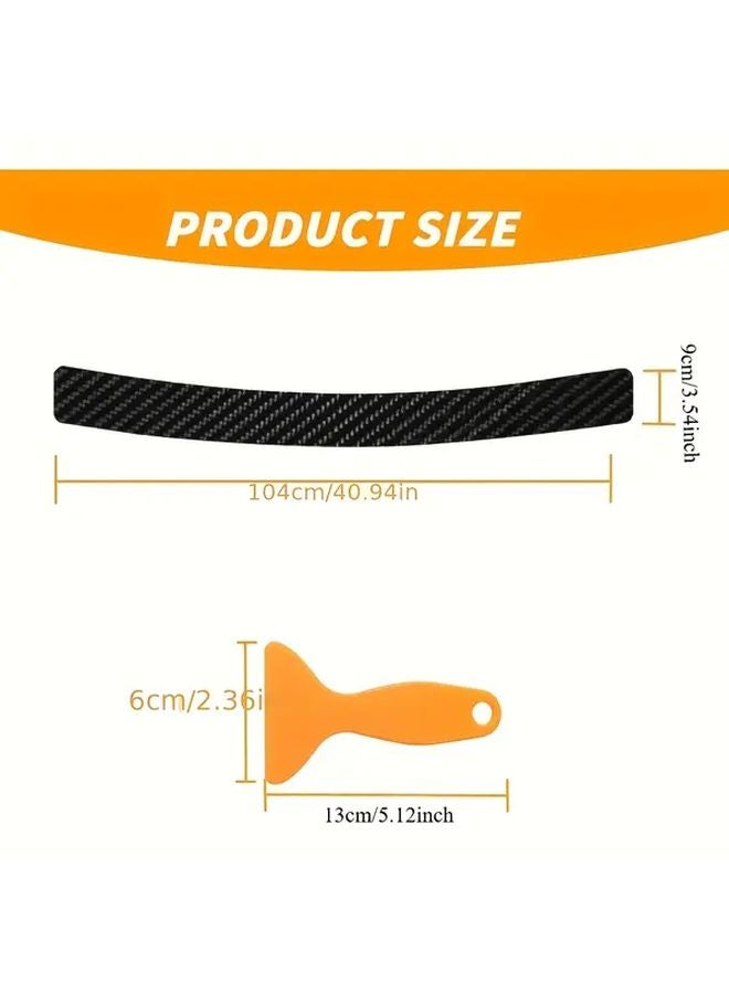 Black 4D Carbon Fiber Car Rear Bumper Protector Scratch Resistant Self Adhesive Anti Collision Strip - Image 4