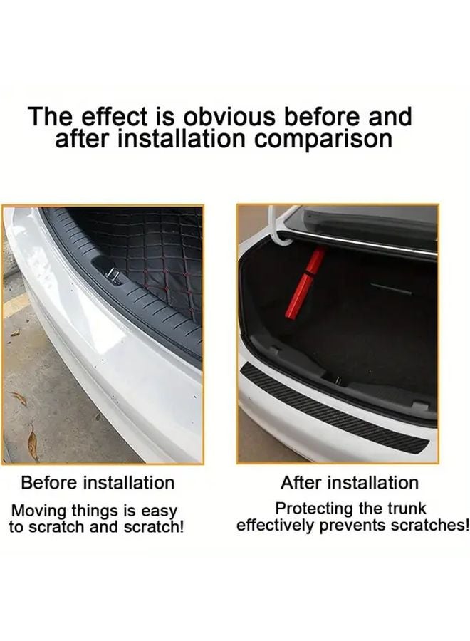 Black 4D Carbon Fiber Car Rear Bumper Protector Scratch Resistant Self Adhesive Anti Collision Strip - Image 3