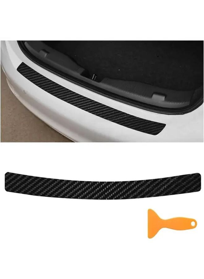 Black 4D Carbon Fiber Car Rear Bumper Protector Scratch Resistant Self Adhesive Anti Collision Strip - Image 2