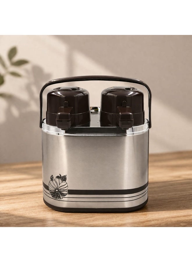 HB Double Vacuum Flask (1.6L + 1.6L )2 in 1 Set Thermos / Vacuum Insulated Glass Inner - Image 2