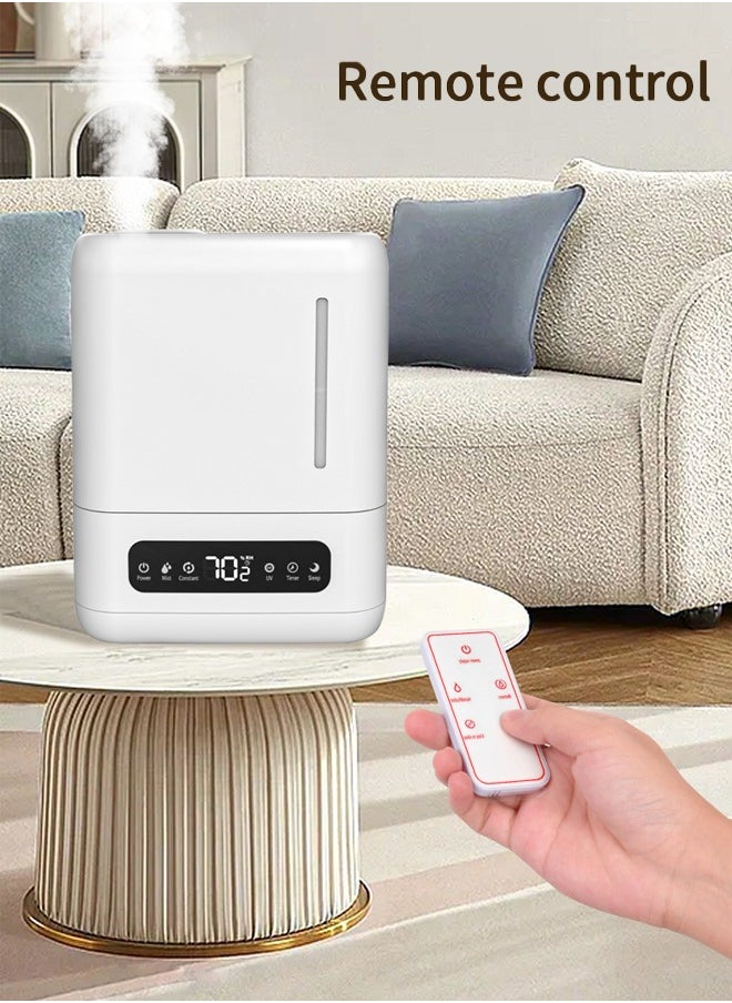 Joshberg Humidifier for Bedroom, 4L Mist Humidifier Ultrasonic Large Capacity，Mist Level Control, Quiet Sleep Mode, Intelligent humidity regulation，Essential Oil Diffuser,Large Room Humidifiers with Timer and UV sterilization,Lower Noise,White  - Image 2