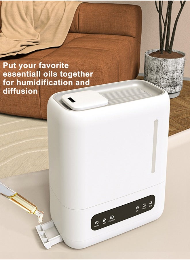 Joshberg Humidifier for Bedroom, 4L Mist Humidifier Ultrasonic Large Capacity，Mist Level Control, Quiet Sleep Mode, Intelligent humidity regulation，Essential Oil Diffuser,Large Room Humidifiers with Timer and UV sterilization,Lower Noise,White  - Image 5