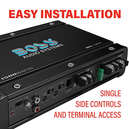 BOSS Audio Systems OX1.5KM Onyx Series Car Audio Subwoofer Amplifier – 1500 High Output, Class A/B, 2/4 Ohm, Low/High Level Inputs, Low Pass Crossover, MOSFET Power, Monoblock, Full Range - Image 3