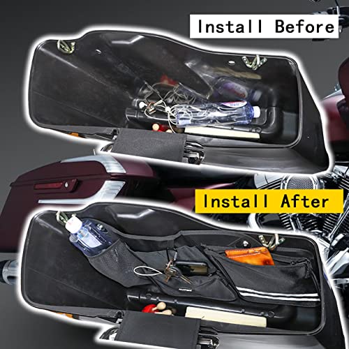 AUFER 2PCS Hard Saddlebag Side Organizer Bag Compatible With For 2014-2024 Touring Street Glide Road King Road Glide Electra Glide Saddle Bag Organizers Storage bag(L+R Side) - Image 4