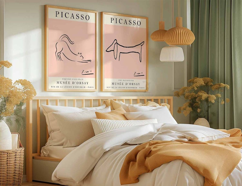 TNESSENTIAL Picasso Cat and Dog Line Art Print Set, Exhibition Posters - Image 4