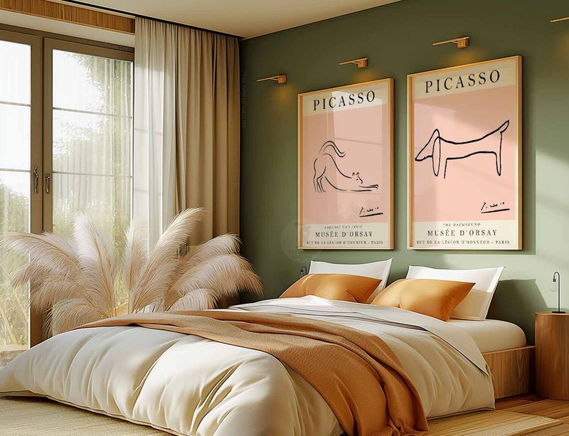 TNESSENTIAL Picasso Cat and Dog Line Art Print Set, Exhibition Posters - Image 2