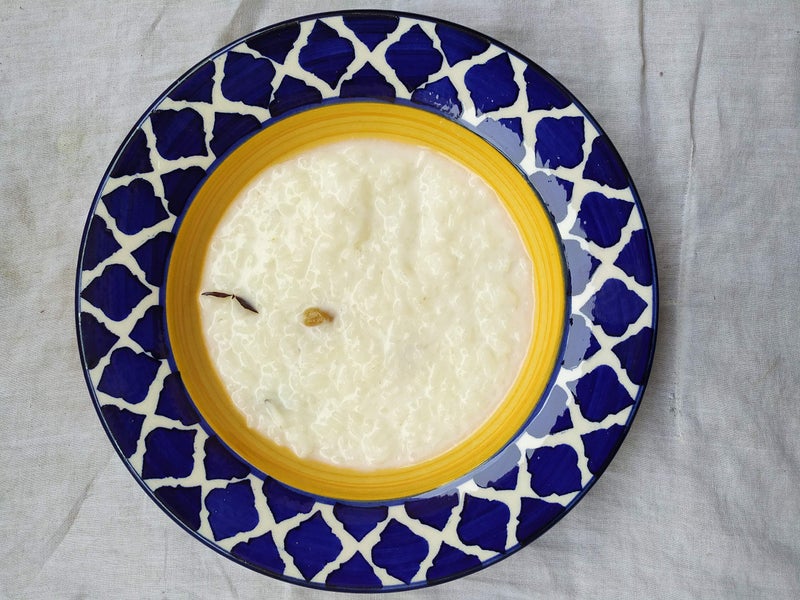 Separate Way Ceramic Handmade Soup/Dessert Plate Yellow & Blue Umrao/Mughal Pattern 8.5 Inch Diameter ( Set of 6 ) - Image 5