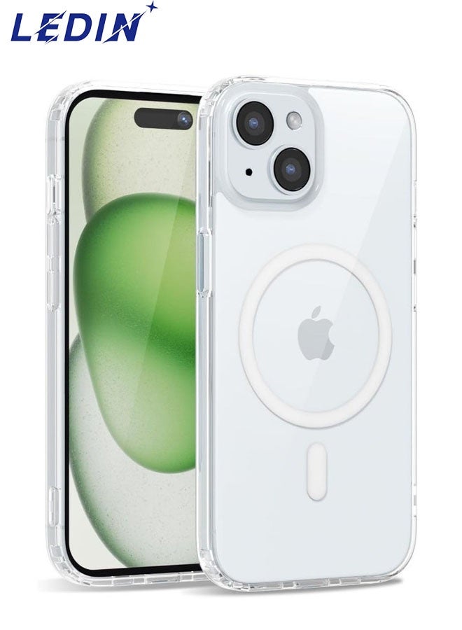 LEDIN Magnetic Clear Case for iPhone 15 Compatible with MagSafe, Military-Grade Protection, Phone Bumper - Image 1