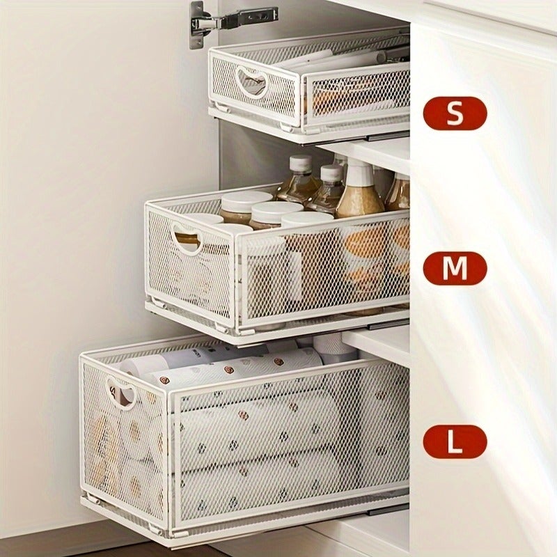 1pc Storage Organizer, Multifunctional Large Storage Holder, Durable Pull-Out Type Layered Storage Box, for Kitchen And Bathroom, Kitchen Organizers And Storage, Kitchen Additions - Image 2