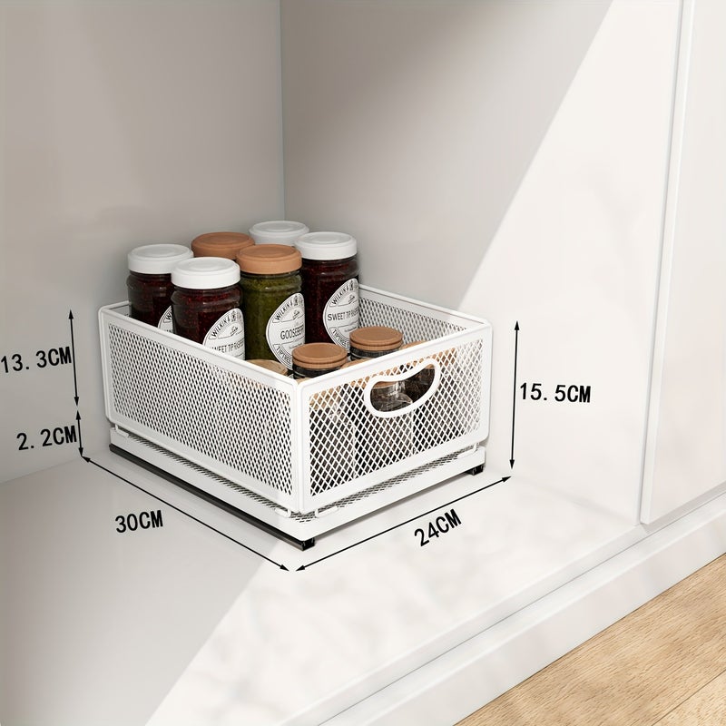 1pc Storage Organizer, Multifunctional Large Storage Holder, Durable Pull-Out Type Layered Storage Box, for Kitchen And Bathroom, Kitchen Organizers And Storage, Kitchen Additions - Image 1