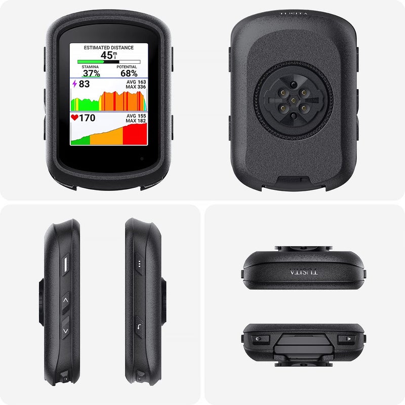 TUSITA Silicone Case Compatible with Garmin Edge 540 | 540 Solar | 840 | 840 Solar - Black - Image 3