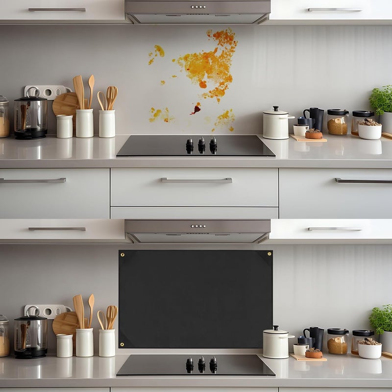 تشونفول 24×36 Inch Stove Backsplash Splatter Guard Range Hood Backsplash Wall Protector for Kitchen Stovetop Wall Easy Installation Fire Extinguishing - Image 5