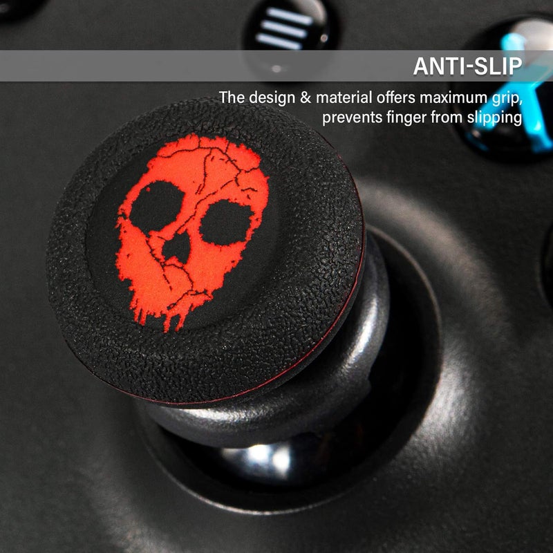PlayRealm FPS Thumbstick Extender Rubber Silicone Grip Cover 2 Sets for Xbox Series X/S & Xbox One Controller(Ghost Red) - Image 4