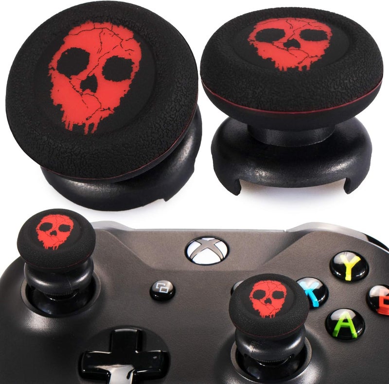 PlayRealm FPS Thumbstick Extender Rubber Silicone Grip Cover 2 Sets for Xbox Series X/S & Xbox One Controller(Ghost Red) - Image 1