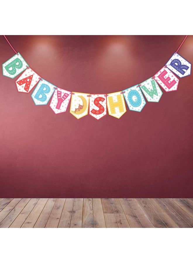 Wobbox Baby Shower Bunting Banner Multicolor, Party Decoration Set of One, Pre-Strung Decor - Image 1