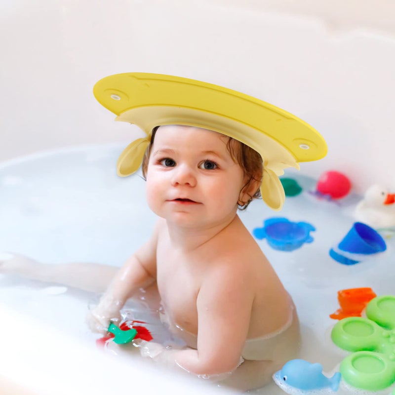 Baby Shampoo Cap Waterproof Visor for Toddlers Hair Washing Shield Ear Covers Yellow - Image 5