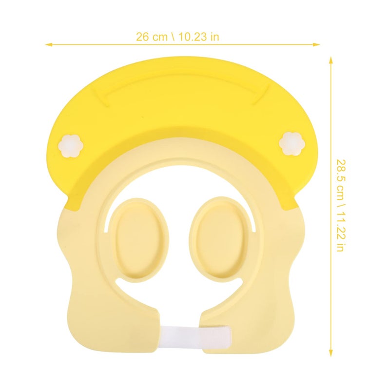 Baby Shampoo Cap Waterproof Visor for Toddlers Hair Washing Shield Ear Covers Yellow - Image 4
