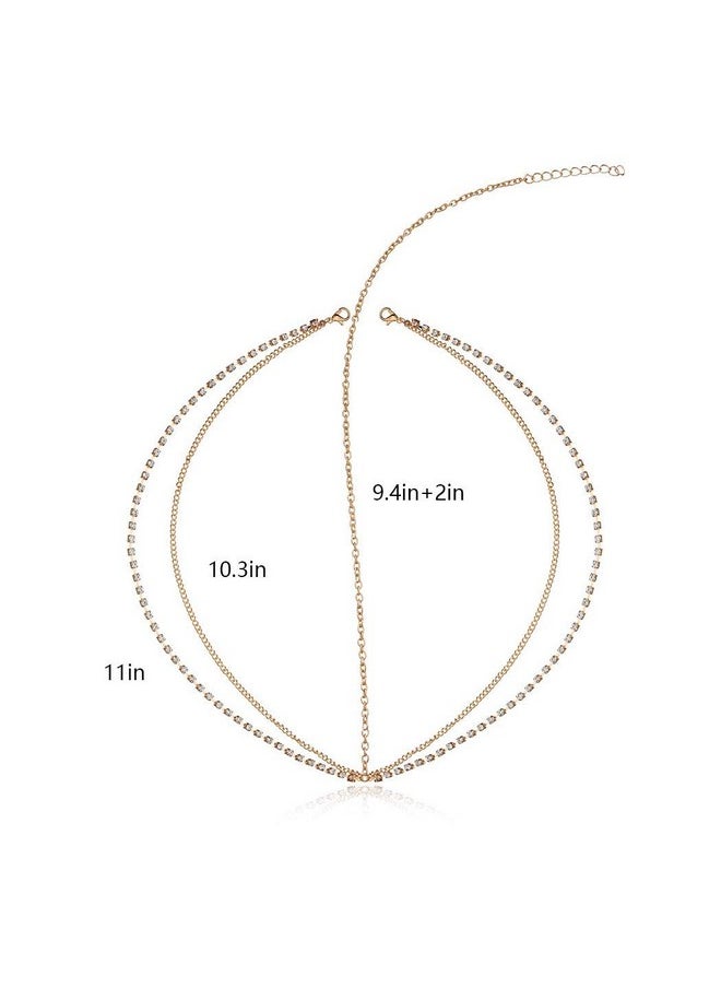 null - سلاسل رأس متعددة الطبقات من Shegirl Boho مصنوعة من أحجار الراين الذهبية، سلسلة رأس غجرية، قطعة شعر للعروس، مجوهرات احتفالية للنساء - Image 1