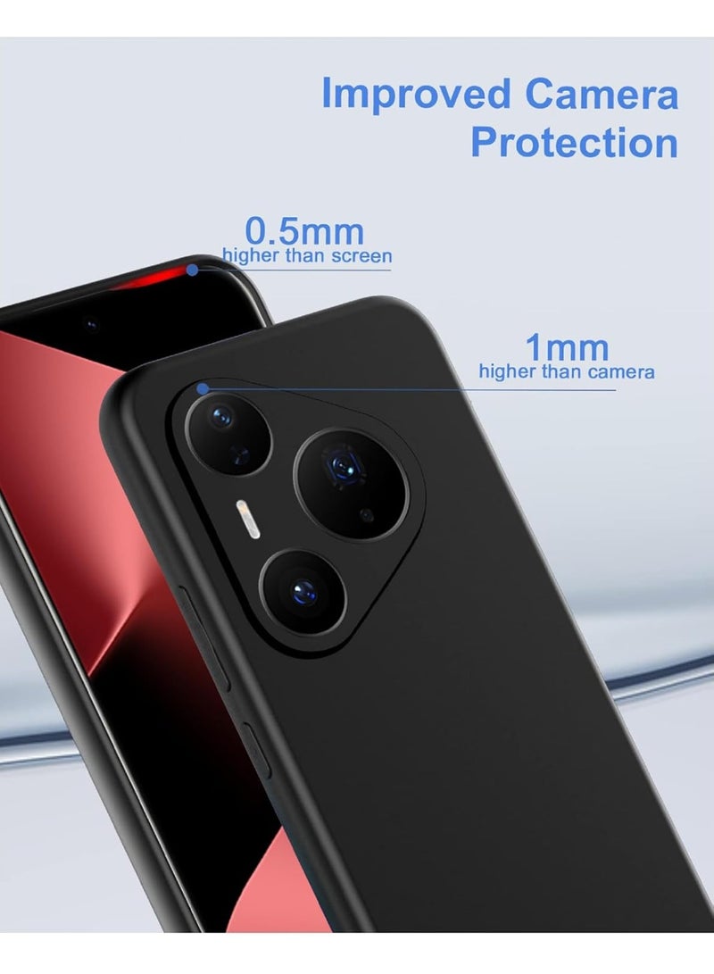 Case for Huawei Pura 80 Pro/Pura 80 Pro Plus Soft TPU Flexible Slim Fit Matte Black Cover Precise cutouts compatible for Huawei Pura 80 Pro / 80 Pro Plus - Image 2