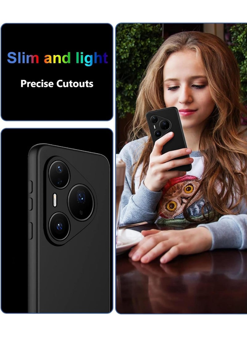 Case for Huawei Pura 80 Pro/Pura 80 Pro Plus Soft TPU Flexible Slim Fit Matte Black Cover Precise cutouts compatible for Huawei Pura 80 Pro / 80 Pro Plus - Image 5