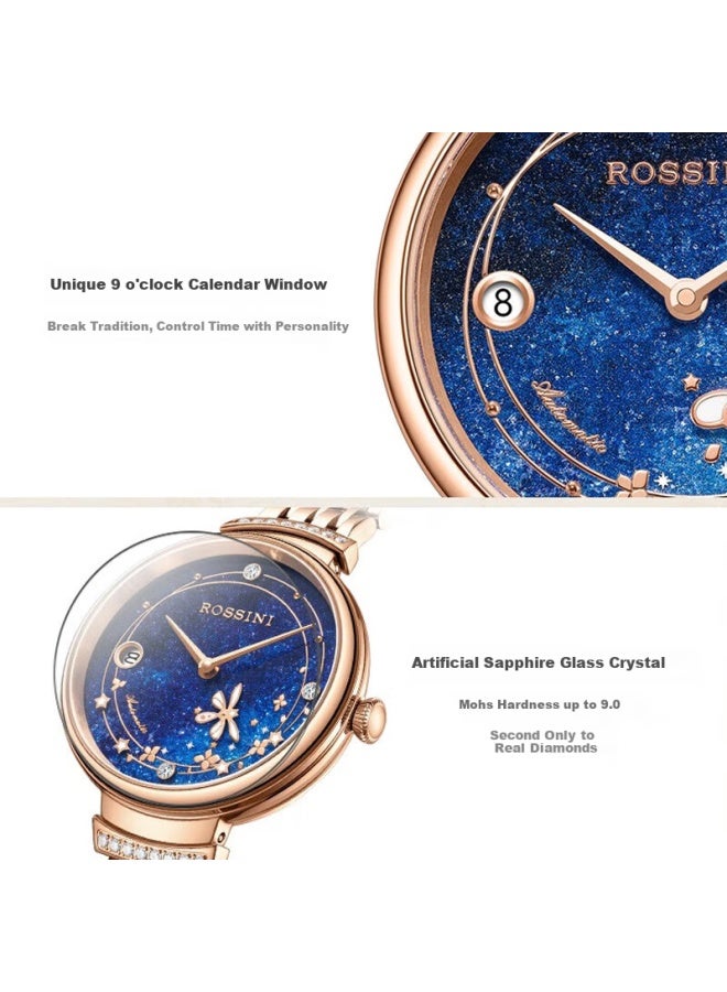Rossini Women's Automatic Mechanical Watch Luxury Brand Genuine Starry Sky New Year Birthday Gift New Model - Image 3