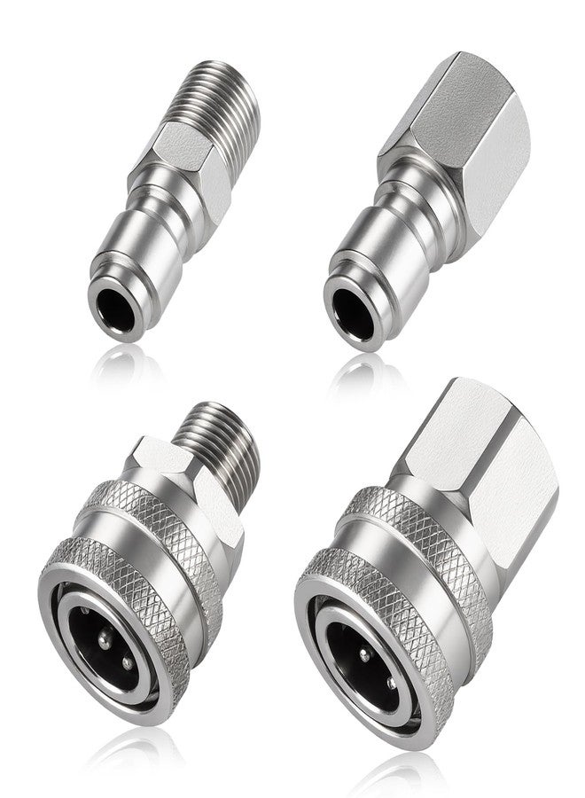Ciunura Pressure Washer Quick Connect 3/8 Inch, Pressure Washer Fittings, Stainless Steel Adapter Set, Female and Male Thread, 4 Pieces - Image 1