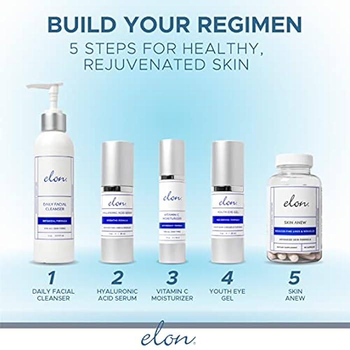 Elon Hyaluronic Acid Serum for Face & Neck - Revitalizing Daily Facial Serum Vitamin C and Hyaluronic Acid, E & Jojoba Oil - Promotes Deep Hydration & Collagen Production - Suitable for all Skin Types - Image 5