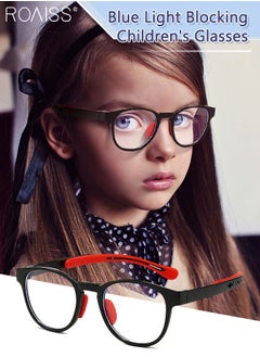 roaiss Kids Blue Light Blocking Glasses, Anti Eyestrain Computer Glasses, Gaming Eyewear UV400 Protection with Light Weight TR90 Frame for Boys Girls and Children Age 3-12, Black  - Image 1