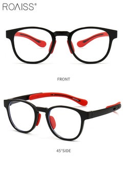 roaiss Kids Blue Light Blocking Glasses, Anti Eyestrain Computer Glasses, Gaming Eyewear UV400 Protection with Light Weight TR90 Frame for Boys Girls and Children Age 3-12, Black  - Image 2