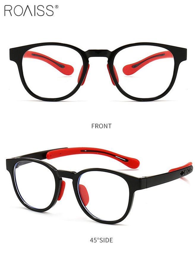 roaiss Kids Blue Light Blocking Glasses, Anti Eyestrain Computer Glasses, Gaming Eyewear UV400 Protection with Light Weight TR90 Frame for Boys Girls and Children Age 3-12, Black  - Image 2