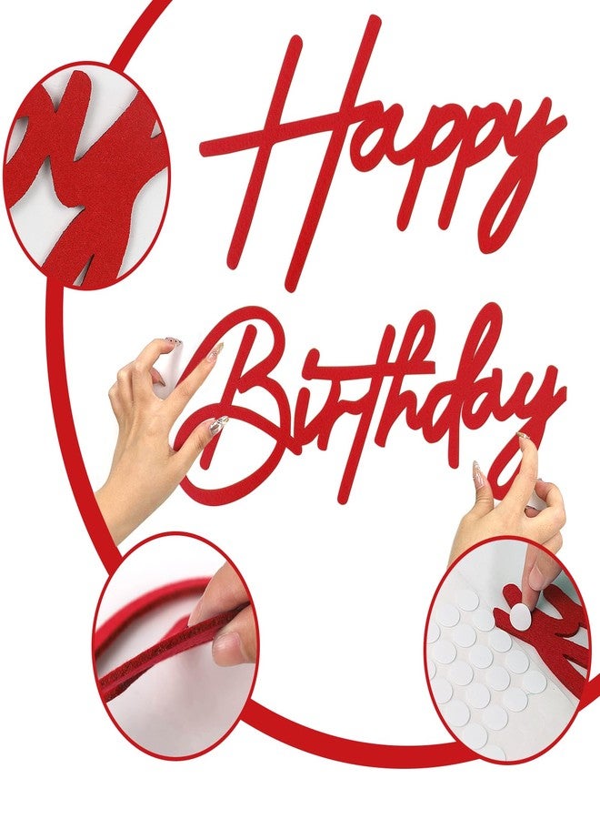 MASTRON Happy Birthday Sign for Backdrop - Red Felt 'Happy Birthday' Letter Sign for Balloon Arch Backdrop Decorations - 1 Count, Unisex, All Ages, Men, Women - Image 5