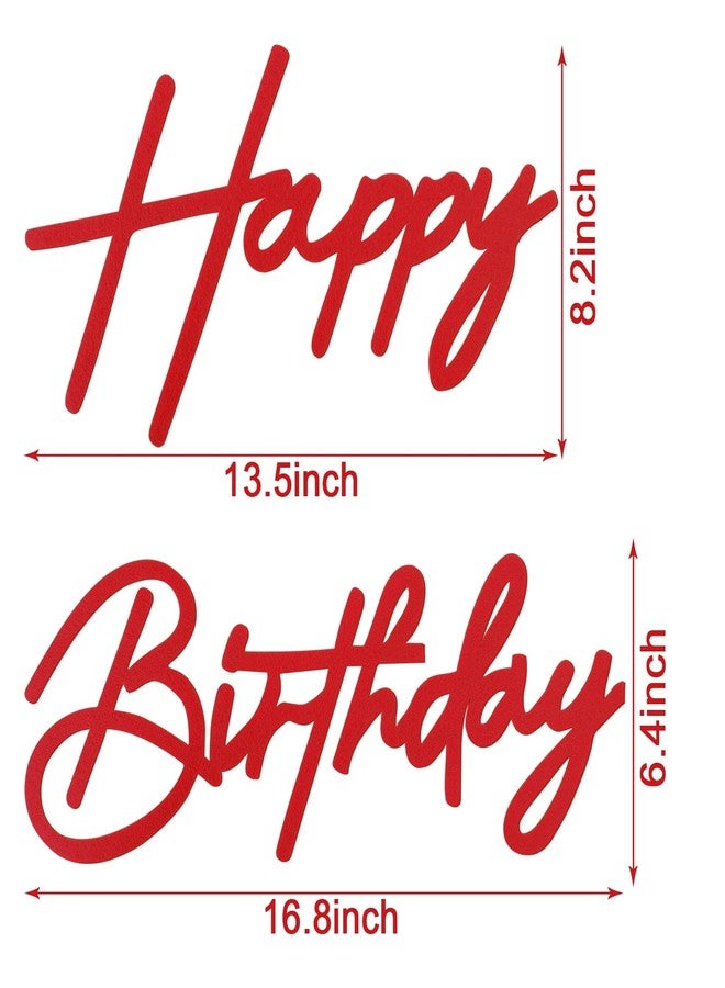 MASTRON Happy Birthday Sign for Backdrop - Red Felt 'Happy Birthday' Letter Sign for Balloon Arch Backdrop Decorations - 1 Count, Unisex, All Ages, Men, Women - Image 2