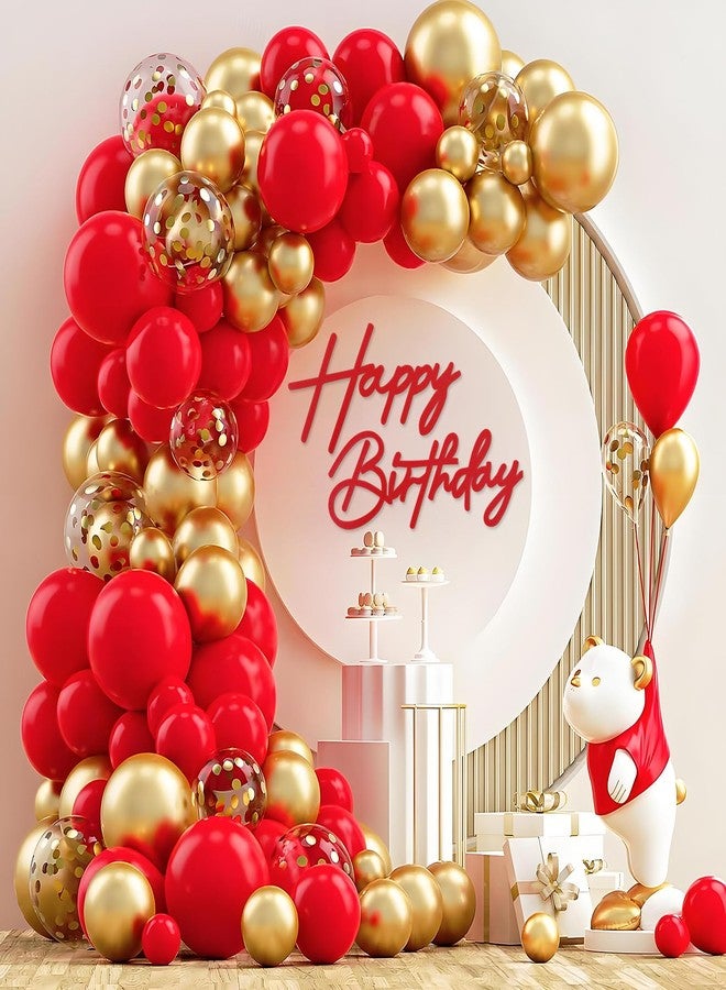 MASTRON Happy Birthday Sign for Backdrop - Red Felt 'Happy Birthday' Letter Sign for Balloon Arch Backdrop Decorations - 1 Count, Unisex, All Ages, Men, Women - Image 3