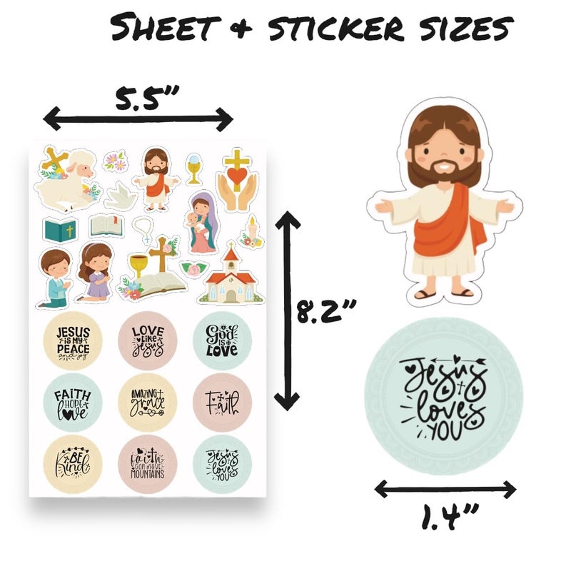 Joyful Artistry 600 PCS Christian Stickers- Religious Stickers for Kids, Prayer Board Supplies, Christian Party Favors and Jesus Stickers (600) - Image 3
