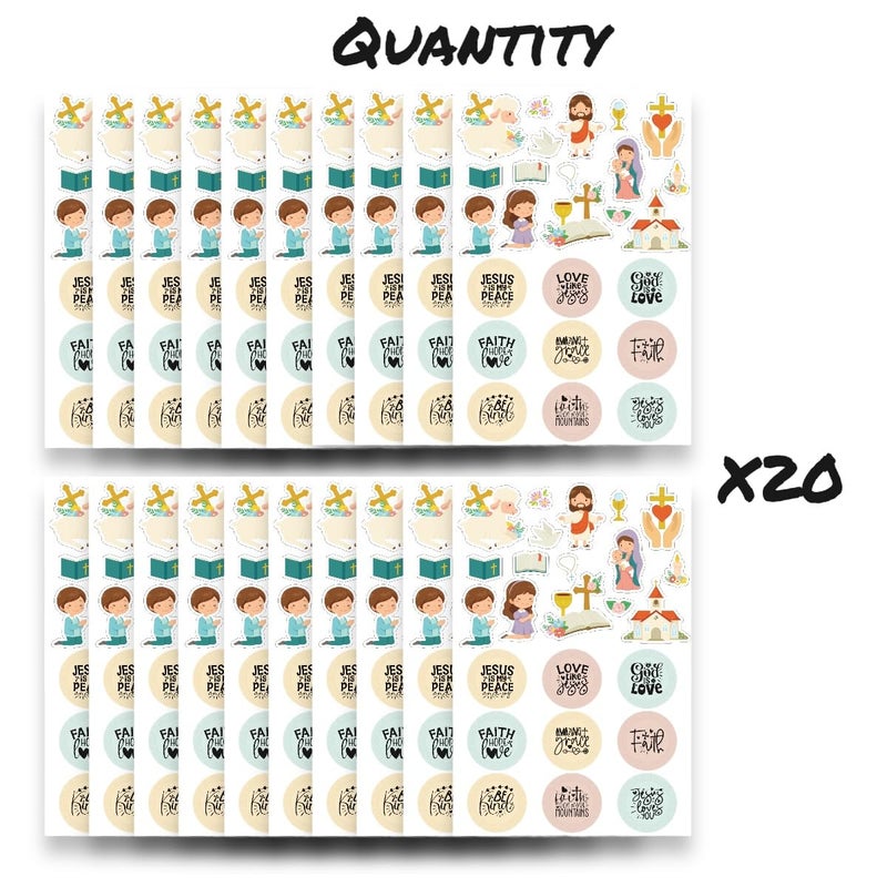 Joyful Artistry 600 PCS Christian Stickers- Religious Stickers for Kids, Prayer Board Supplies, Christian Party Favors and Jesus Stickers (600) - Image 2