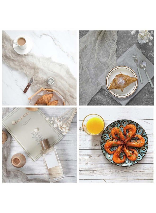 Meking 3pcs 34inx22in Photo Backdrops, Double Sided Marble Wood Cement Texture 2 in 1 Background Paper Photography Props for Flat Lay, Food Tabletop Product Fashion Ins Style Blog Photo Shooting - Image 2