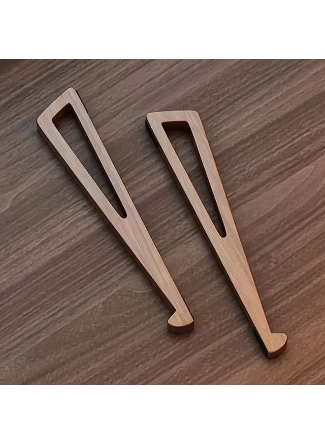 2 Upgraded Wooden Laptop Stand Ergonomic Adjustable Angle Stable Portable Triangular Design Compact Size Premium Wood Grain Compatible With All Laptops And Tablets Perfect For Daily Office Use Holiday Gift - Image 2