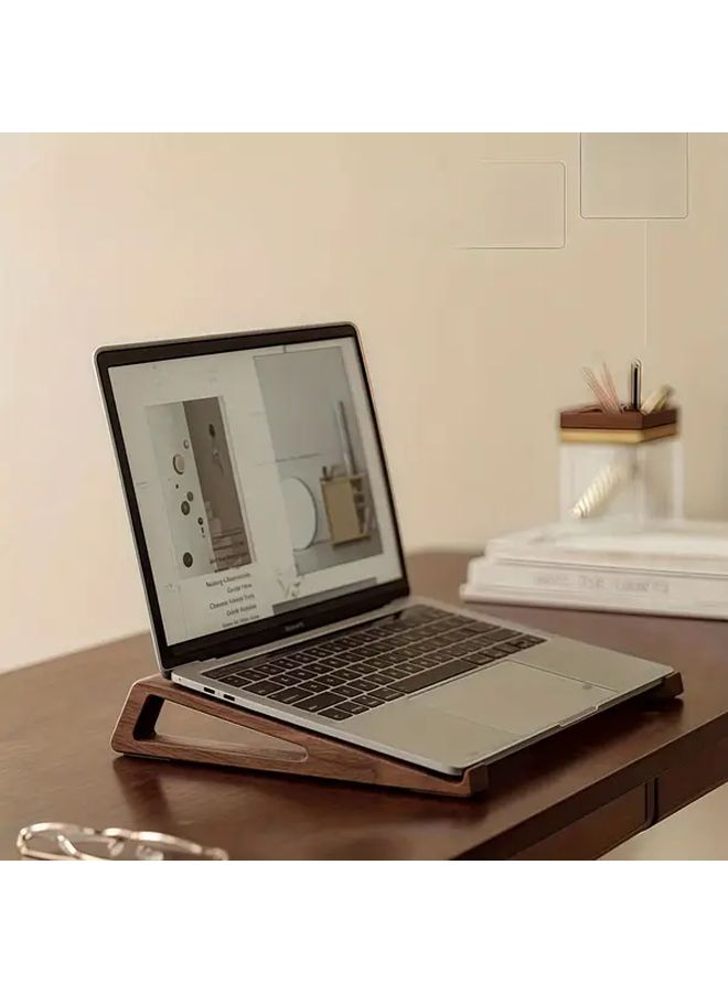 2 Upgraded Wooden Laptop Stand Ergonomic Adjustable Angle Stable Portable Triangular Design Compact Size Premium Wood Grain Compatible With All Laptops And Tablets Perfect For Daily Office Use Holiday Gift - Image 4