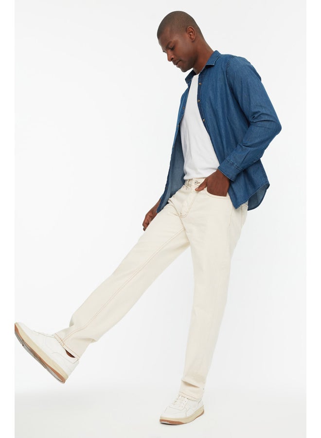 trendyol Regular Fit Tobacco Stitched Denim Jeans TMNAW22JE0189 - Image 4